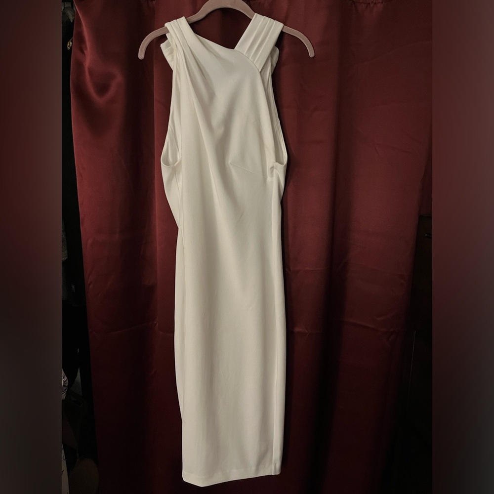 White dress! Fitted and formal!